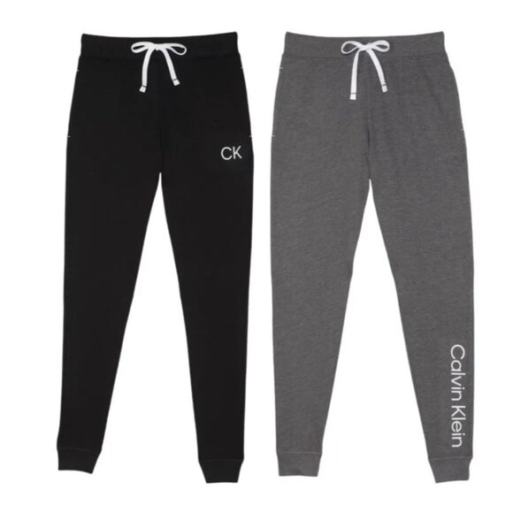 Calvin Klein Sm Women 2 Pack Pants French Terry Iconic CK Logo Jogger Sweatpants - Picture 3 of 7